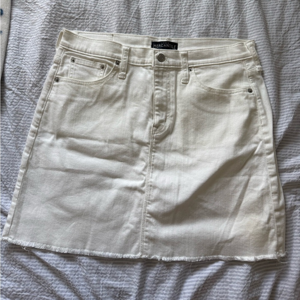 White J Crew Denim Skirt Size 8